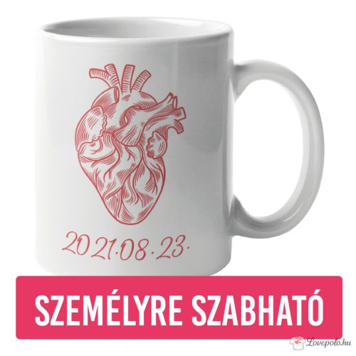 Anatómiai szív Bögre saját fotóval